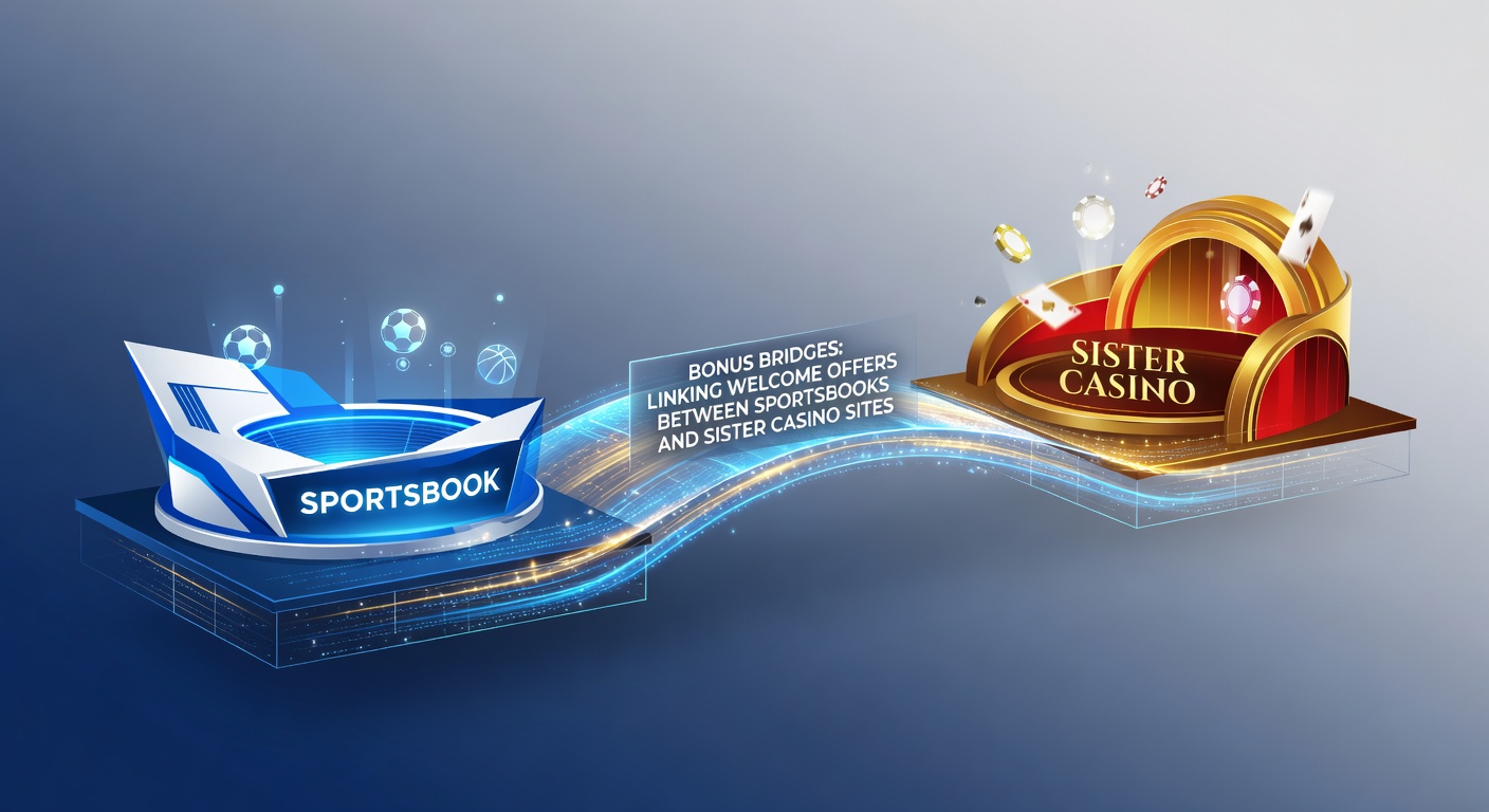 Illustration of interconnected bridges linking sportsbook and casino icons with bonus symbols flowing between them