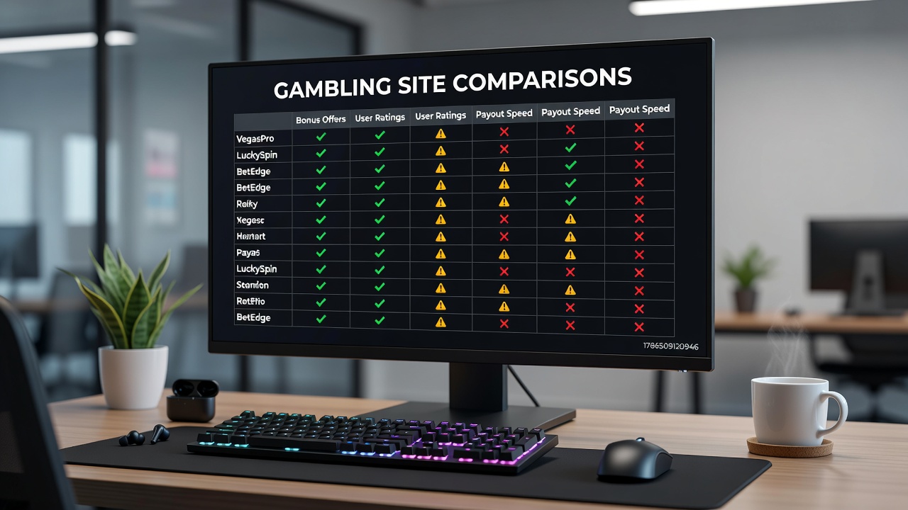 Detailed comparison chart showing security features and payment options across gambling platforms