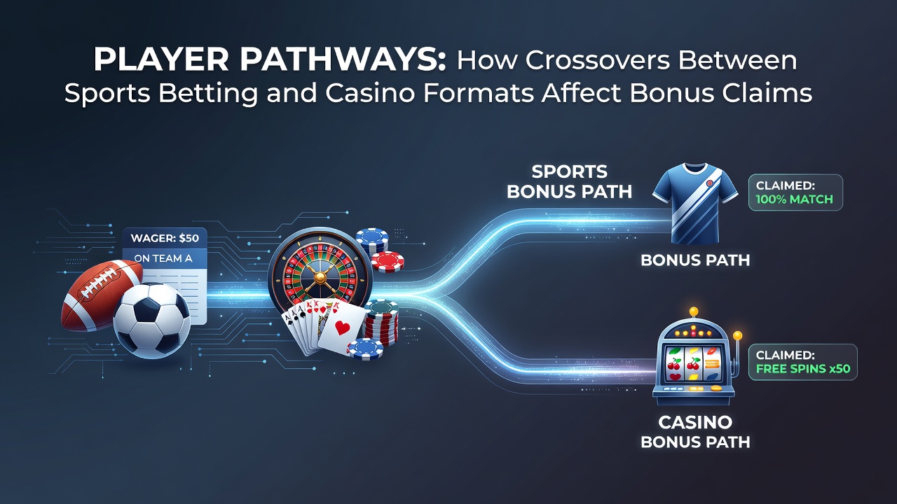 Diagram showing bonus tracking across sports and casino sections with ledger examples
